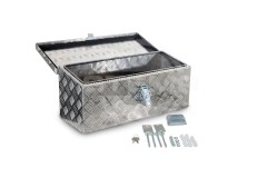 Drawbar box / storage box made of aluminum plate (volume 21 liters)
